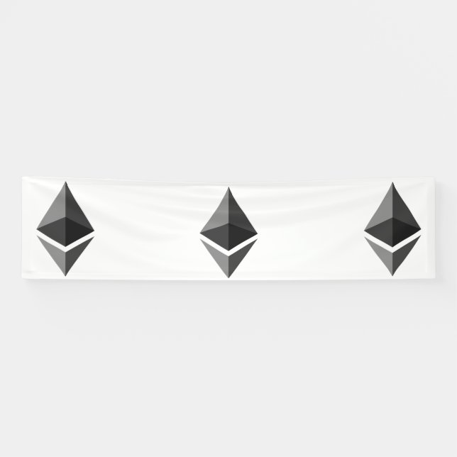 Ethereum Grey Icon 2.5x10 Vinyl Banner (Horizontal)