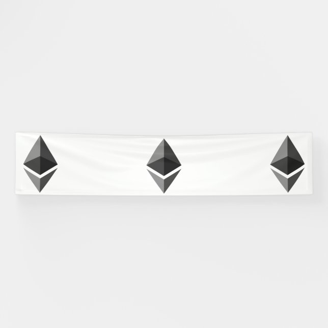 Ethereum Grey Icon 2.5x12 Vinyl Banner (Horizontal)
