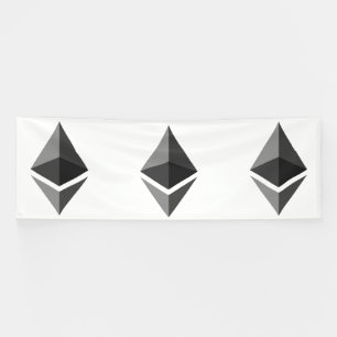 Ethereum Grey Icon 4x12 Vinyl Banner