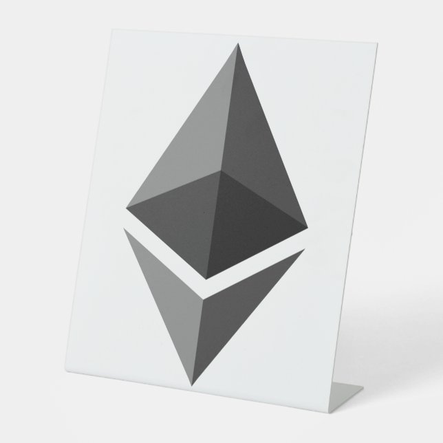 Ethereum Grey Icon Pedestal Sign (Front)