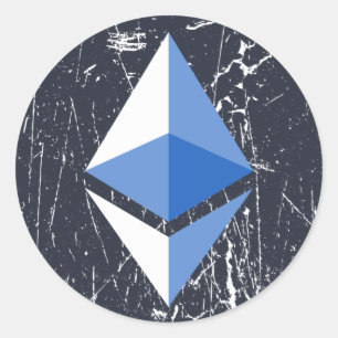 ethereum symbol grunge crypto cryptocurrency money classic round sticker