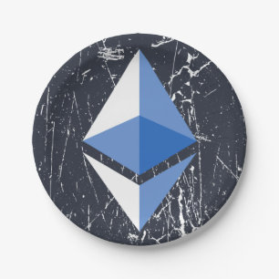 ethereum symbol grunge crypto cryptocurrency money paper plate