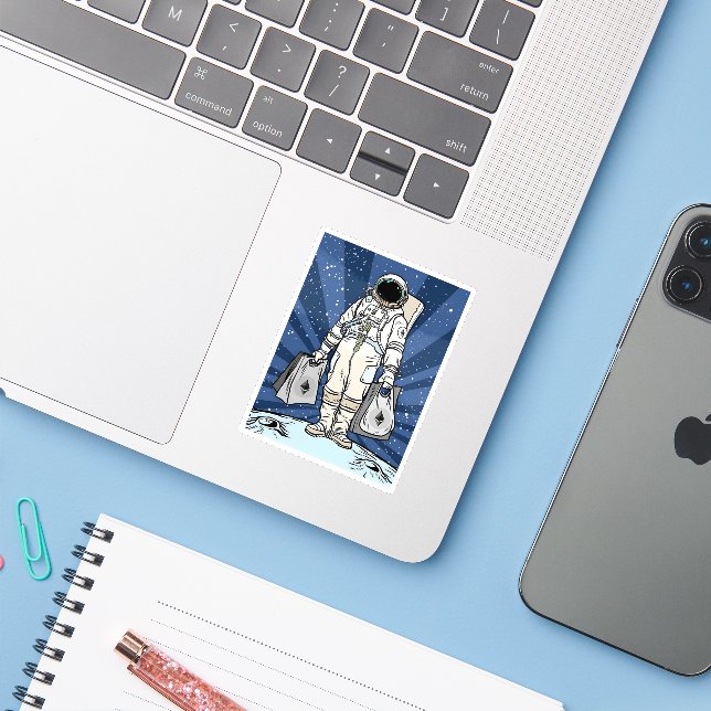Ethereum To The Moon ETH Space Man Merch  (Laptop w/ iPhone)