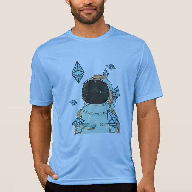 Ethereum To The Moon ETH Space Man Merch  T-Shirt (Front)