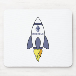 Ethereum To The Moon Rocket Mouse Pad