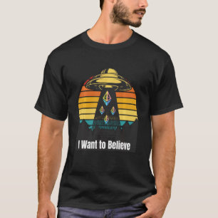 Ethereum Ufo Encounter Retro Sunset I Want To Beli T-Shirt