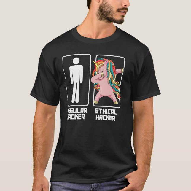 Ethical Hacker Unicorn Cyber Awareness Security Pr T-Shirt (Front)