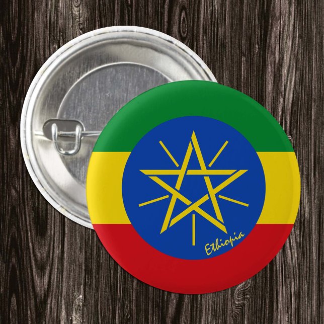Ethiopia button, patriotic Ethiopian Flag fashion 3 Cm Round Badge (Creator Uploaded)