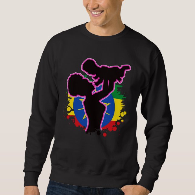 Ethiopia Child Ethiopian Africa Love Flag Mother P Sweatshirt (Front)