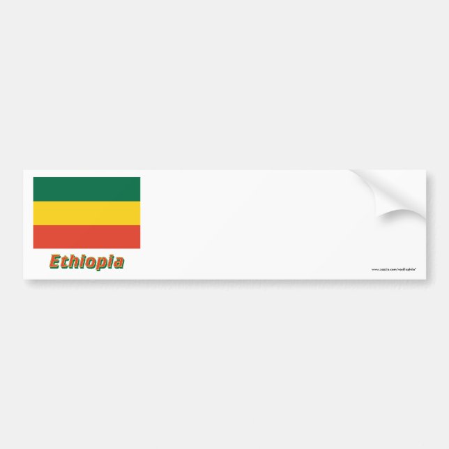 Ethiopia Civil Flag with Name Bumper Sticker (Front)