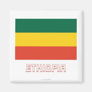 Ethiopia Civil Flag with Name Magnet