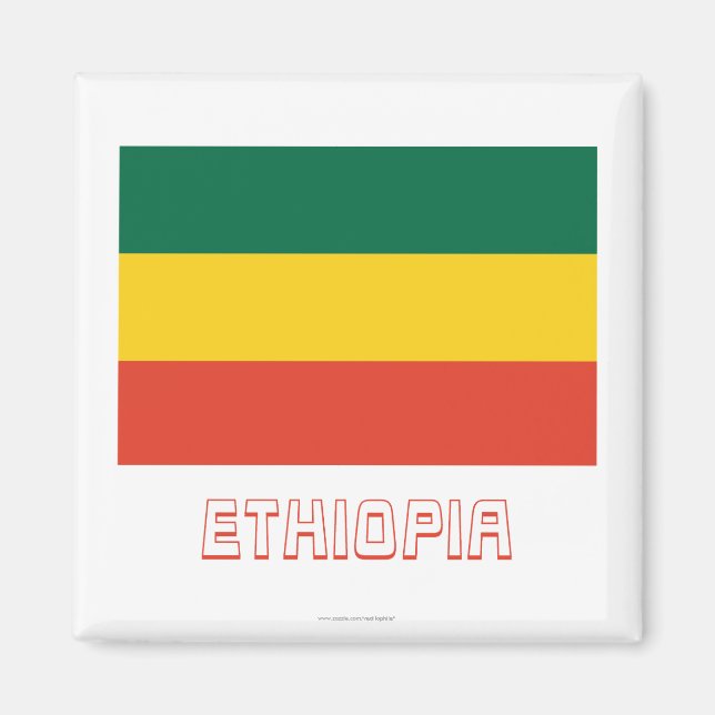 Ethiopia Civil Flag with Name Magnet (Front)