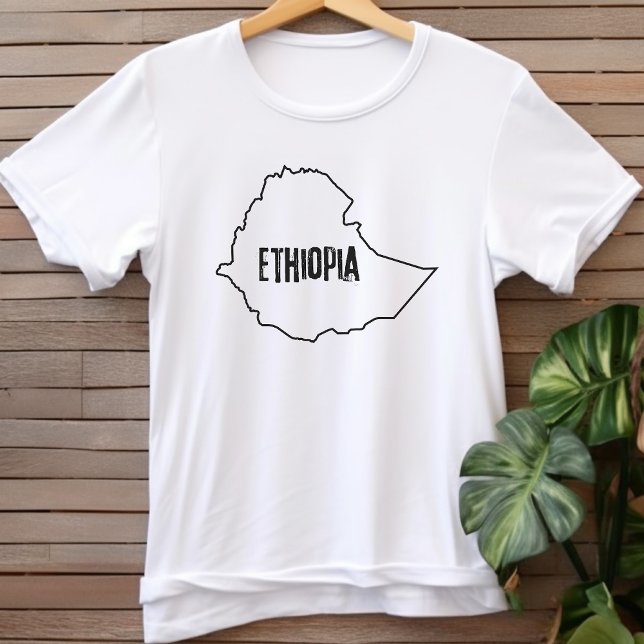 Ethiopia Country Map Outline Ethiopian Nation Area T-Shirt (Creator Uploaded)