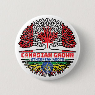 Ethiopia Ethiopian Canadian Canada Tree Roots Flag 6 Cm Round Badge