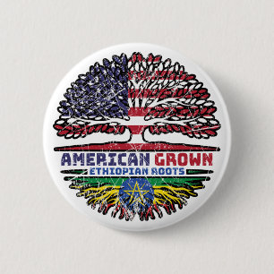 Ethiopia Ethiopian US American USA United States 6 Cm Round Badge