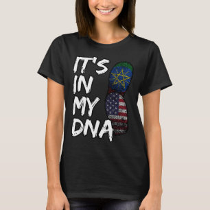 Ethiopia Ethiopians Africa Flag Proud DNA American T-Shirt