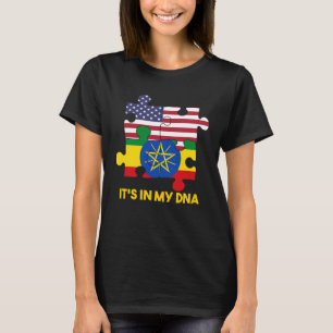 Ethiopia Ethiopians Africa Flag Proud DNA American T-Shirt
