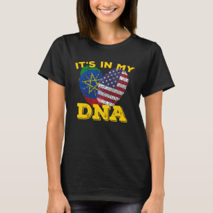 Ethiopia Ethiopians Africa Flag Proud DNA American T-Shirt