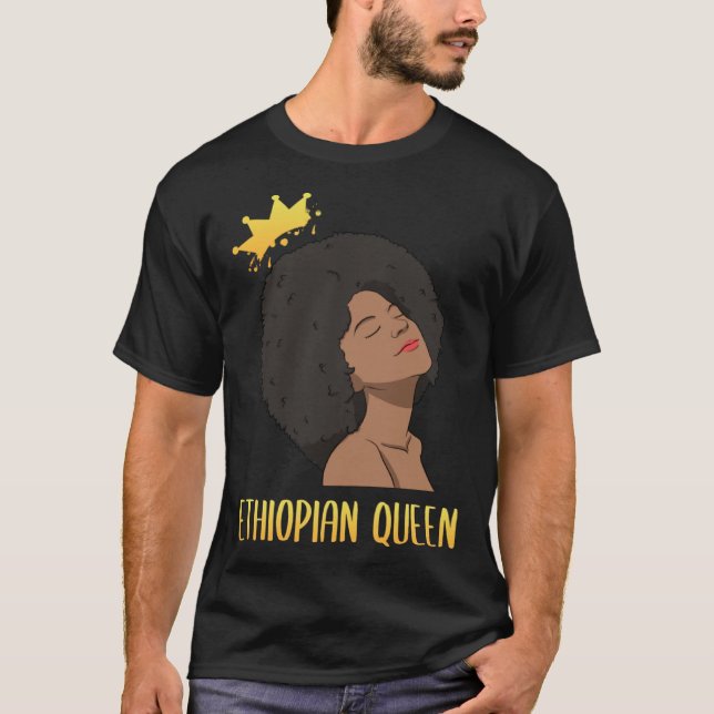 Ethiopia Ethiopians Woman Flag Proud Love Princess T-Shirt (Front)