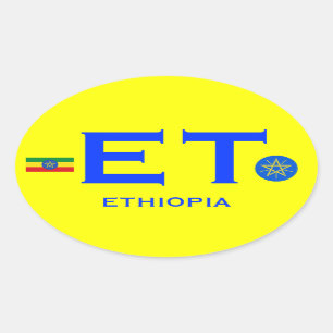 ETHIOPIA - Euro-style Oval Sticker