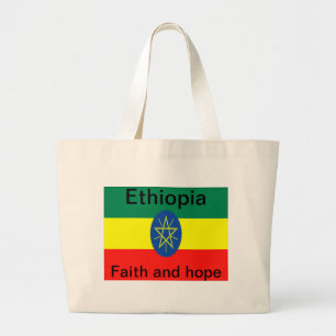 Ethiopia faith and hope large tote bag