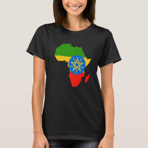 Ethiopia Flag Africa Continent Silhouette Gift Eth T-Shirt