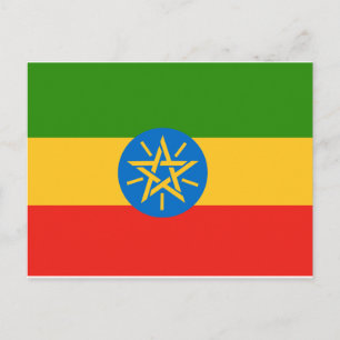 Ethiopia Flag Africa Postcard