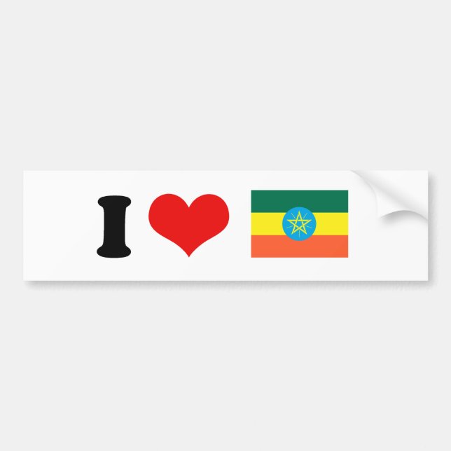 Ethiopia Flag Bumper Sticker (Front)