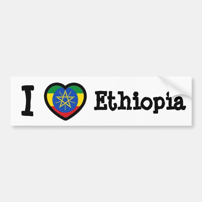 Ethiopia Flag Bumper Sticker (Front)