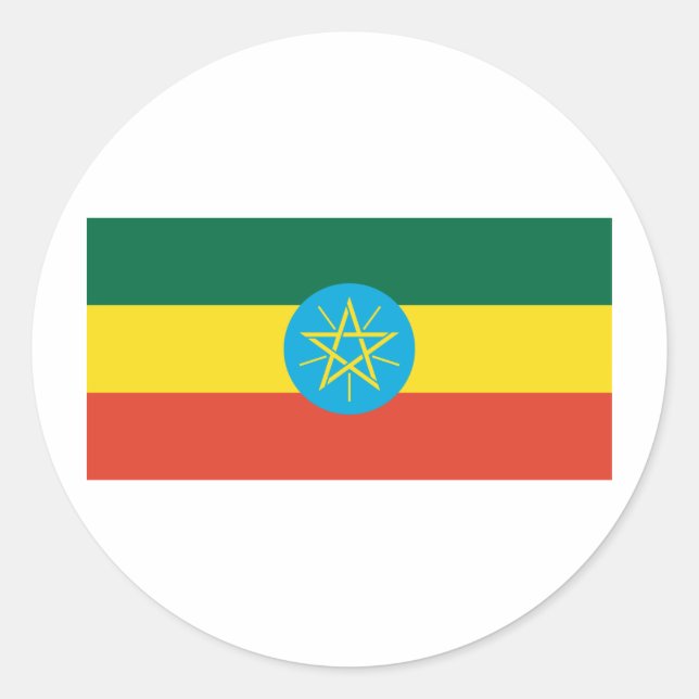 Ethiopia Flag Classic Round Sticker (Front)