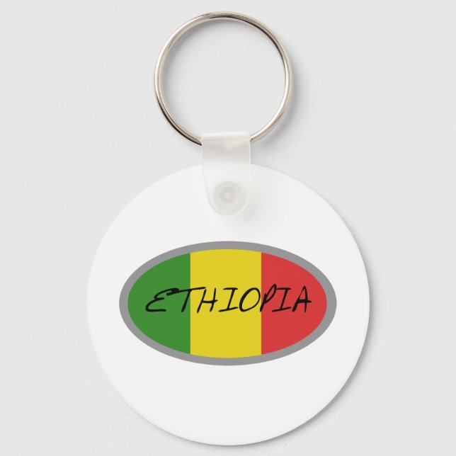 Ethiopia flag design! key ring (Front)