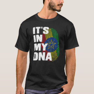Ethiopia Flag It's In My Dna Ethiopian Fingerprint T-Shirt