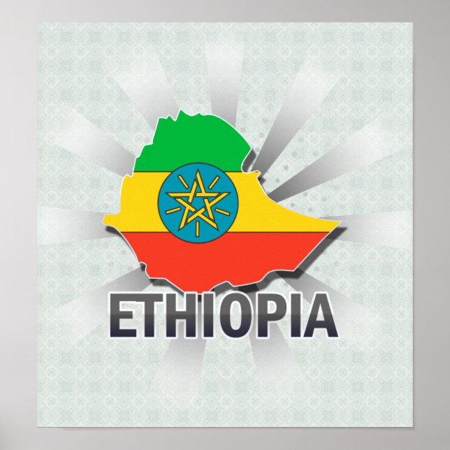Ethiopia Flag Map 2.0 Poster (Front)