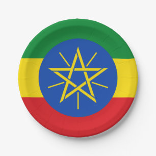 Ethiopia Flag Paper Plate