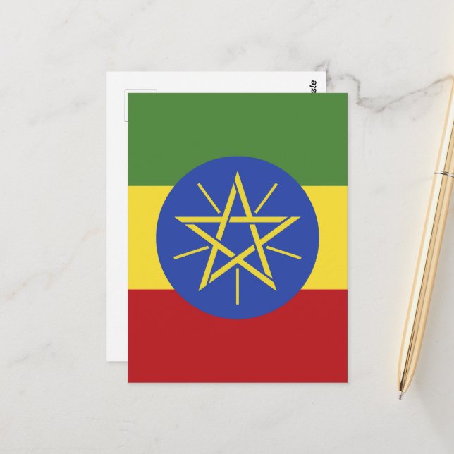 Ethiopia flag postcard (Front/Back In Situ)