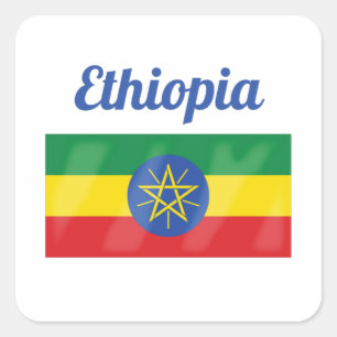 Ethiopia Flag Square Sticker
