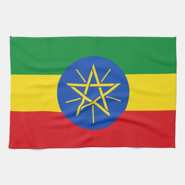Ethiopia Flag Tea Towel (Horizontal)