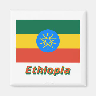 Ethiopia Flag with Name Magnet