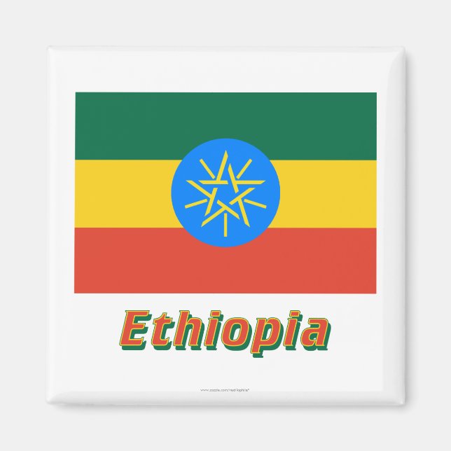Ethiopia Flag with Name Magnet (Front)