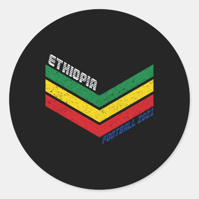 Ethiopia Football Jersey 2021 Soccer Classic Round Sticker (Front)
