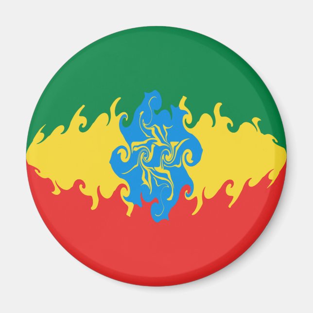 Ethiopia Gnarly Flag Magnet (Front)