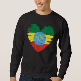 Ethiopia Heart Outfit Ethiopia Heart Flag I love E Sweatshirt