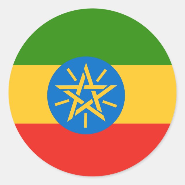 Ethiopia High quality Flag Classic Round Sticker (Front)