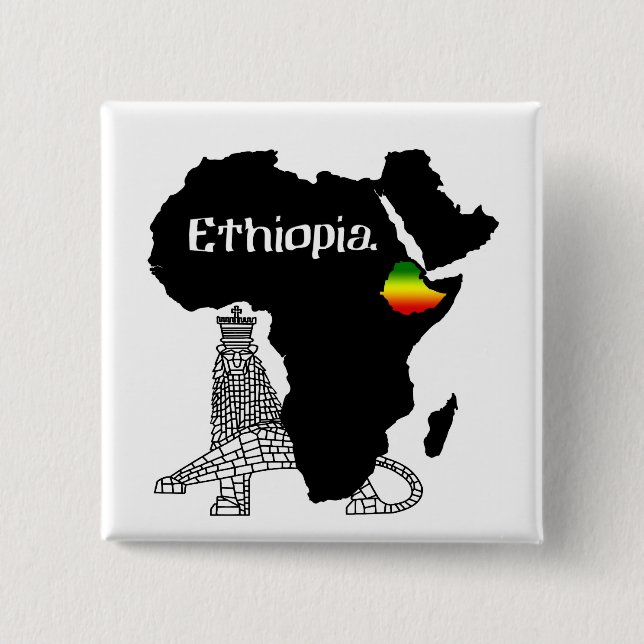 ETHIOPIA / LION of JUDAH 15 Cm Square Badge (Front)
