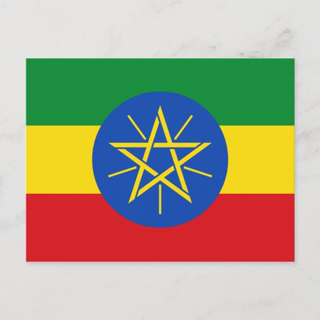 Ethiopia National World Flag Postcard (Front)