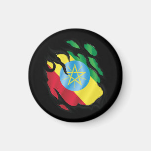 Ethiopia Ripped Flag Magnet