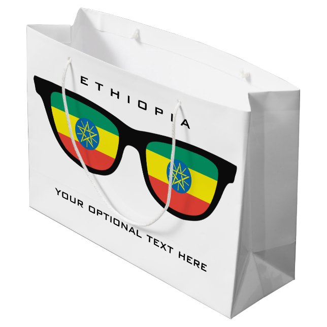 Ethiopia Shades custom text & colour gift bag (Back Angled)