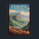 Ethiopia Shepard Herd Travel Art Vintage Magnet<br><div class="desc">Ethiopia vector artwork design. From exploring the Simien Mountains to discovering the history of Lalibela and Axum,  Ethiopia offers a uniquely rich and unforgettable travel experience.</div>