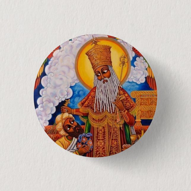 Ethiopia Trinity Relgion Jah Rasta Reggae Roots 3 Cm Round Badge (Front)