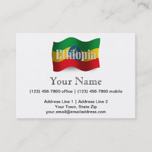 Ethiopia Waving Flag Business Card